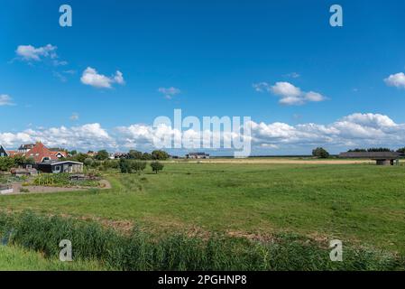 Paesaggio vicino al Havenbuurt, l'isola Marken, l'Olanda del Nord, i Paesi Bassi, l'Europa Foto Stock