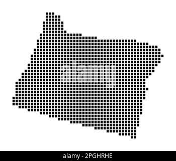 Mappa dell'Oregon. Mappa dell'Oregon in stile punteggiato. Bordi dello stato degli Stati Uniti riempiti di rettangoli per il progetto. Illustrazione vettoriale. Illustrazione Vettoriale
