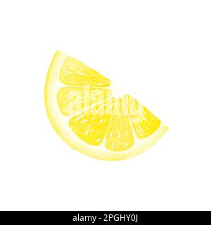 Acquerello giallo limone, isolato su fondo bianco. Menu di verdure. Illustrazione per il design, biglietti d'auguri, cartoline, cucina, menu di verdure Foto Stock