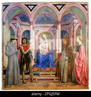 Domenico Veneziano, pala d'altare di Santa Lucia de' Magnoli, dipinto in affresco trasferito su tela, 1445-1447 Foto Stock
