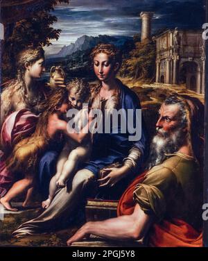 Girolamo Francesco Maria Mazzola (detto Parmigianino) dipinto, Madonna di San Zaccaria, olio su tavola, 1533 Foto Stock