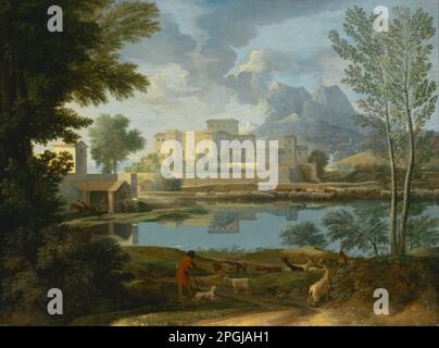 Paesaggio con una calma 1650 - 1651 da Nicolas Poussin Foto Stock