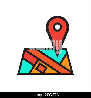 Icona Mappa simbolo di posizione Foto Stock