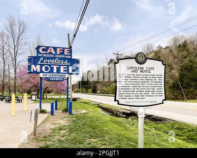 Il Loveless Café è una caffetteria locale del sud, aperta dal 1951 ed è diventata un punto di riferimento storico. Foto Stock