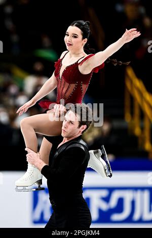 Saitama, Giappone. 23rd Mar, 2023. Mia PEREIRA & Trennt MICHAUD (CAN), durante il Pairs Free Skating, al Campionato Mondiale di Pattinaggio ISU 2023, alla Saitama Super Arena, il 23 marzo 2023 a Saitama, Giappone. Credit: Raniero Corbelletti/AFLO/Alamy Live News Foto Stock