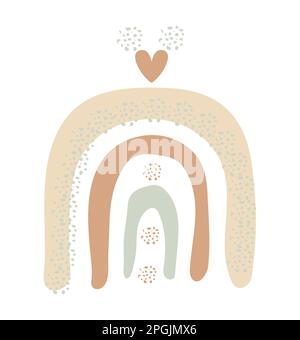 Arcobaleno in stile boho, carino vettore minimal illustrazione Illustrazione Vettoriale