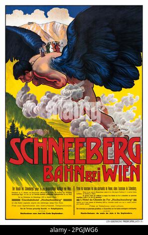 Schneeberg Bahn bei Wien con Alfred Roller (1864-1935). Poster pubblicato nel 1898 in Austria. Foto Stock