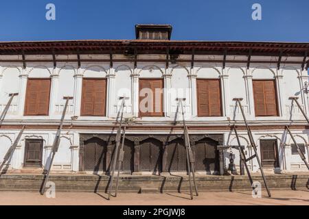 Museo Nazionale d'Arte sulla Piazza Durbar di Bhaktapur, Nepal Foto Stock