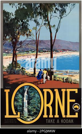 Lorne. Victoria, Australia di James Northfield (1887-1973). Poster pubblicato nel 1935. Foto Stock