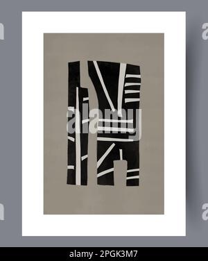 Elementi astratti composizione muro art stampa Illustrazione Vettoriale