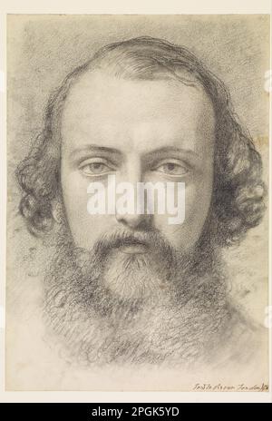 Ritratto: Head Study of Daniel Casey (Full-Face) 1848 di Ford Madox Brown Foto Stock