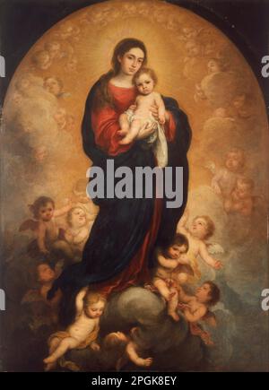 Vergine e Bambino in Gloria circa 1673 di Bartolome Esteban Murillo Foto Stock