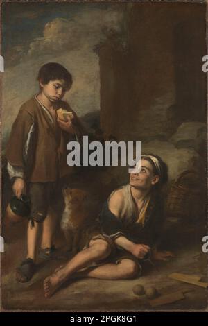 Due Peasant Boys fine 1660s di Bartolome Esteban Murillo Foto Stock