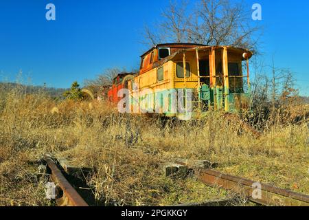 Raccolta del materiale rotabile ferroviario abbandonato Foto Stock