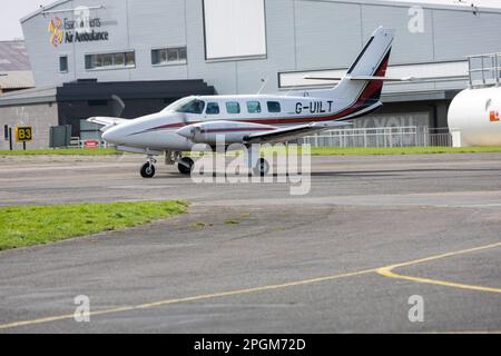 North Weald General Aviation aerodromo Essex, G-uilt, Cessna T303 Crusader, Foto Stock