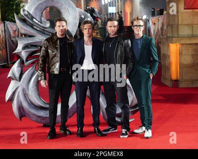 McFly partecipa alla prima in Gran Bretagna di Dungeons and Dragons: Honor Among Thieves, a Cineworld Leicester Square a Londra. Data immagine: Giovedì 23 marzo 2023. Foto Stock