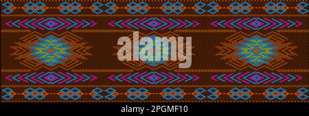 Un ornamento tradizionale di popoli e paesi dell'America Latina in cui colori ricchi attirano attenzione e ricchezza. Tappeti tessuti da donna con ornamenti Illustrazione Vettoriale