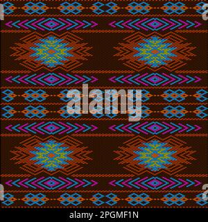 Un ornamento tradizionale di popoli e paesi dell'America Latina in cui colori ricchi attirano attenzione e ricchezza. Tappeti tessuti da donna con ornamenti Illustrazione Vettoriale