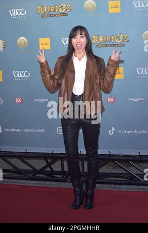 Roma, Italia. 22nd Mar, 2023. Tess Masazzapartecipa alla prima "Kurios: Gabinetto delle Curiosità" del Cirque du Soleil il 22 marzo 2023 a Roma. Credit: dpa/Alamy Live News Foto Stock