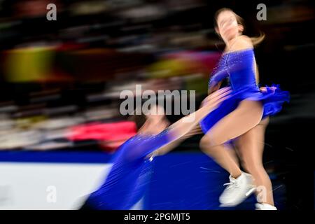 Alisa EFIMOVA & Ruben BLOMMAERT (GER), durante il Pairs Free Skating, ai Campionati mondiali di pattinaggio a figure ISU 2023, alla Saitama Super Arena, il 23 marzo 2023 a Saitama, Giappone. Credit: Raniero Corbelletti/AFLO/Alamy Live News Foto Stock