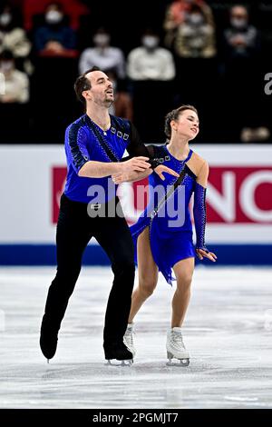 Alisa EFIMOVA & Ruben BLOMMAERT (GER), durante il Pairs Free Skating, ai Campionati mondiali di pattinaggio a figure ISU 2023, alla Saitama Super Arena, il 23 marzo 2023 a Saitama, Giappone. Credit: Raniero Corbelletti/AFLO/Alamy Live News Foto Stock