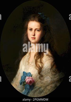 Winterhalter Franz Xavier - Granduchessa Maria Alexandrovna figlia di Alessandro II - Scuola tedesca - 19th ° secolo - Winterhalter Franz Xavier - Granduchessa Maria Alexandrovna figlia di Alessandro II - Scuola tedesca - 19th ° secolo Foto Stock