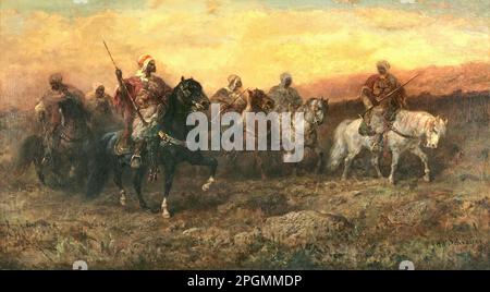 Schreyer Adolf - Riders beduini - Scuola tedesca - 19th e inizio 20th ° secolo - Schreyer Adolf - Riders beduini - Scuola tedesca - 19th e inizio 20th ° secolo Foto Stock