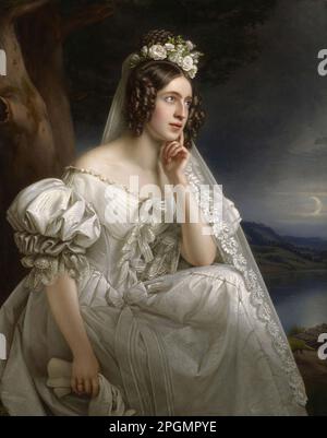 Stieler Joseph Karl - Ritratto di Josephine Stieler la moglie dell'artista come sposa - Scuola tedesca - 19th ° secolo - Stieler Joseph Karl - Ritratto di Josephine Stieler la moglie del artistâ come sposa - Scuola tedesca - 19th ° secolo Foto Stock