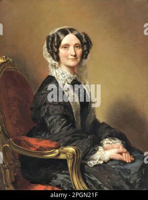 Winterhalter Franz Xavier - Ritratto De Madame Francois Marie Delessert - Scuola tedesca - 19th ° secolo - Winterhalter Franz Xavier - Ritratto De Madame Francois Marie Delessert - Scuola tedesca - 19th ° secolo Foto Stock