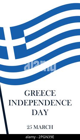 Modello vettoriale Grecia Independence Day in formato verticale. Illustrazione vettoriale delle vacanze greche del 25 marzo con testo per poster, banner, volantino, scheda Illustrazione Vettoriale