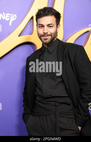 Madrid. Spagna. 20230323, Agoney partecipa alla Premiere musicale 'Aladdin' al Coliseum Theatre il 23 marzo 2023 a Madrid, Spagna Foto Stock