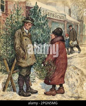 Baluschek Hans - Vendita albero di Natale - Scuola tedesca - 19th ° secolo - Baluschek Hans - Vendita albero di Natale - Scuola tedesca - 19th ° secolo Foto Stock