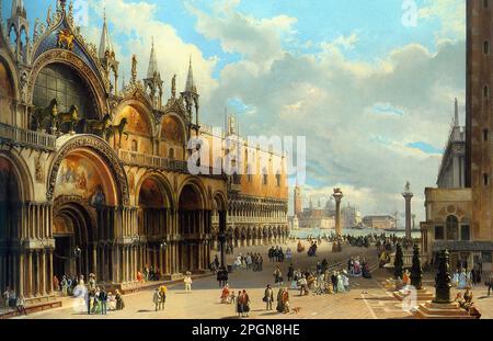 Grubacs Carlo - St Marco e Palazzo Ducale Venezia - Scuola di Tedesco - 19th e inizio 20th - Grubacs Carlo - San Marco e Palazzo Ducale Venezia - Scuola tedesca - 19th e inizio 20th ° secolo Foto Stock