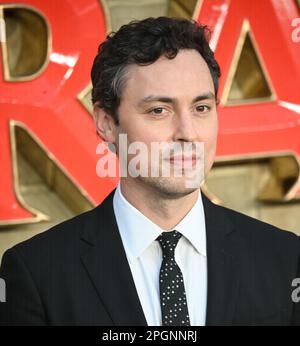 John Francis Daley partecipa alla prima mondiale di Dungeons & Dragons: Honor Among Thieves, Londra, Regno Unito. Foto scattata il 23 marzo 2023. Credit: Vedi li/Picture Capital/Alamy Live News Foto Stock