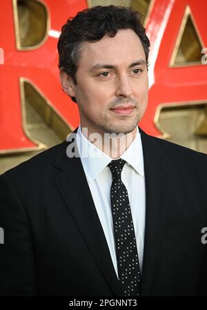 John Francis Daley partecipa alla prima mondiale di Dungeons & Dragons: Honor Among Thieves, Londra, Regno Unito. Foto scattata il 23 marzo 2023. Credit: Vedi li/Picture Capital/Alamy Live News Foto Stock