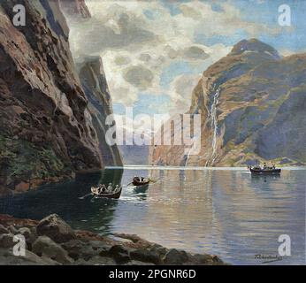 Corner Breaker Themistocles Von - Am Geirangerfjord - German School - 19th and Early 20th Century - Eckenbrecher Themistocles Von - Am Geirangerfjord - German School - 19th and Early 20th Century Foto Stock