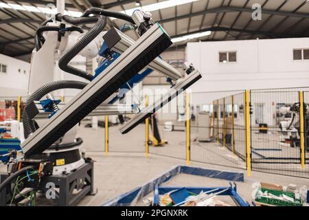 Parti della macchina in fabbrica di robotica Foto Stock