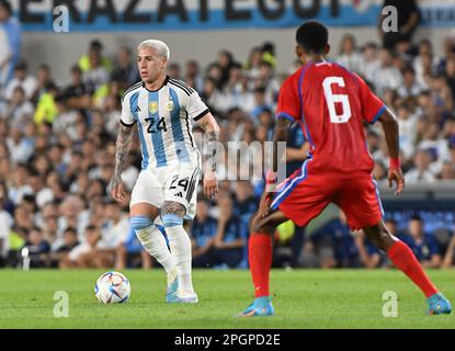 Buenos Aires, Argentina, 23th Mar, 2023. Enzo Fernandez dell'Argentina, durante la partita tra Argentina e Panama, per l'International friendly 2023, allo Stadio Monumental de Nunez, a Buenos Aires il 23 marzo. Foto: Luciano Bisbal/DiaEsportivo/Alamy Live News Foto Stock