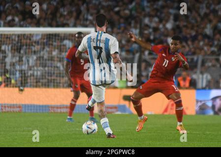 Buenos Aires, Argentina. 23rd Mar, 2023. Argentina x Panama durante l'amichevole, il 23 marzo 2023, allo Stadio Monumentale Mas, nella città di Buenos Aires, Argentina. Credit: Gabriel Sotelo/FotoArena/Alamy Live News Foto Stock