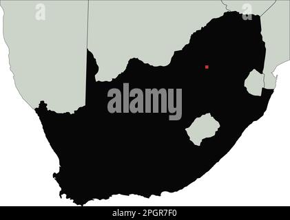 Mappa dettagliata del Sudafrica Silhouette. Illustrazione Vettoriale