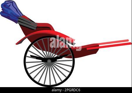 Cinese Rickshaw trasporto tradizionale Illustrazione Vettoriale