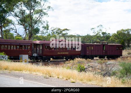 Quorn, Australia - 24 aprile 2022: Ferrovia Pichi Richi Heritage operante dal 1878 Foto Stock