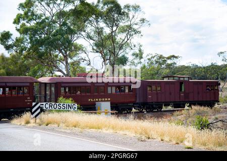 Quorn, Australia - 24 aprile 2022: Ferrovia Pichi Richi Heritage operante dal 1878 Foto Stock