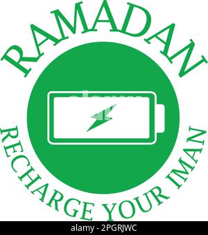Ramadan ricarica il tuo Iman. Citazione islamica del Ramadan. Illustrazione Vettoriale