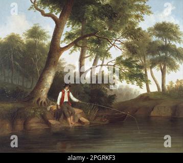 Uomo pesca 1848 di Robert Scott Duncanson Foto Stock