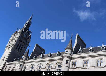 Torri, torrette e guglie ad Aberdeen Foto Stock