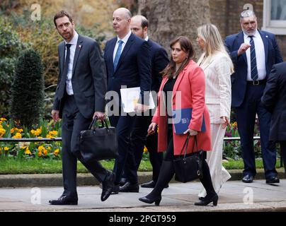 Londra, Regno Unito. 24th Mar, 2023. Ambasciatore israeliano nel Regno Unito, Tzipi Hotovely. Il primo ministro di Israele, Benjamin Netanyahu, a Downing Street per colloqui con il primo ministro britannico, Rishi Sunak. Credit: Notizie dal vivo di Mark Thomas/Alamy Foto Stock