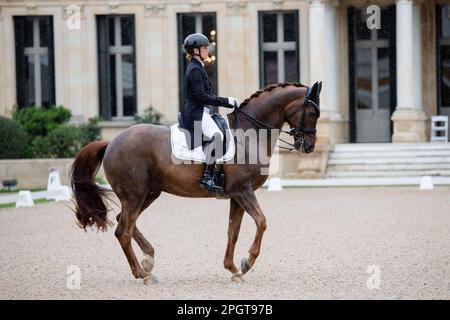 Scuola reale Andalusa di Arte Equestre, Jerez de la Frontera, Spagna. 26 marzo 2022. Morgan Barbancon Mestre (fra) equitazione Habana Libre A (KWPN) Foto Stock