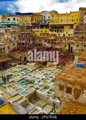 Concerie, Fes, Marocco Foto Stock