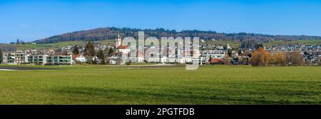 Seengen, Svizzera - 23 febbraio 2023: Seengen è un comune svizzero del cantone di Argovia. Si trova nel Seetal, all'estremità settentrionale di Foto Stock